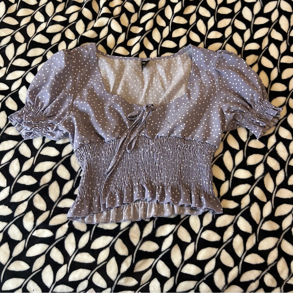 Polka Dot Smocked Women's Top